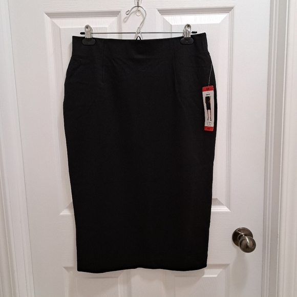 DKNY Black Skirt Straight Pencil Women's Midi Skirt Ponte Stretch Various Sizes - Picture 10 of 10
